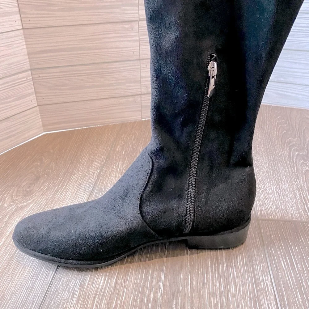 NEW! MARC FISHER Women's Over The Knee Boots Black Faux Suede Size 8.5